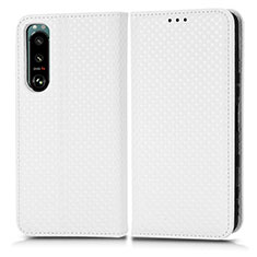 Funda de Cuero Cartera con Soporte Carcasa C03X para Sony Xperia 5 III SO-53B Blanco