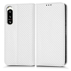 Funda de Cuero Cartera con Soporte Carcasa C03X para Sony Xperia 5 IV Blanco