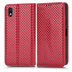 Funda de Cuero Cartera con Soporte Carcasa C03X para Sony Xperia Ace III SOG08 Rojo