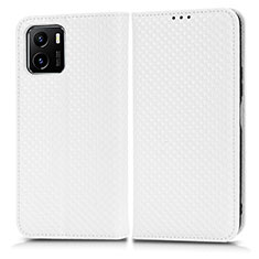 Funda de Cuero Cartera con Soporte Carcasa C03X para Vivo iQOO U5x Blanco