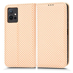 Funda de Cuero Cartera con Soporte Carcasa C03X para Vivo T1 5G India Oro