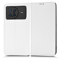 Funda de Cuero Cartera con Soporte Carcasa C03X para Vivo X Note Blanco