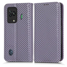 Funda de Cuero Cartera con Soporte Carcasa C03X para Xiaomi Black Shark 5 5G Morado