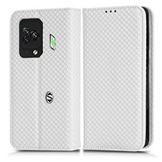 Funda de Cuero Cartera con Soporte Carcasa C03X para Xiaomi Black Shark 5 Pro 5G Blanco