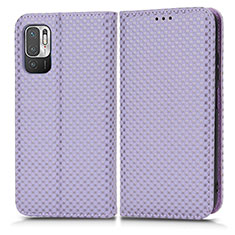 Funda de Cuero Cartera con Soporte Carcasa C03X para Xiaomi POCO M3 Pro 5G Morado