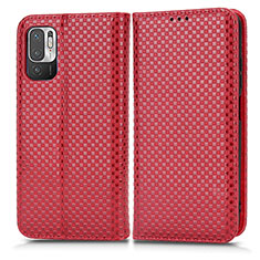 Funda de Cuero Cartera con Soporte Carcasa C03X para Xiaomi POCO M3 Pro 5G Rojo