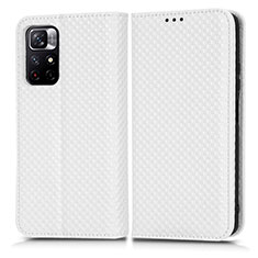 Funda de Cuero Cartera con Soporte Carcasa C03X para Xiaomi Poco M4 Pro 5G Blanco