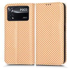 Funda de Cuero Cartera con Soporte Carcasa C03X para Xiaomi Poco X4 Pro 5G Oro