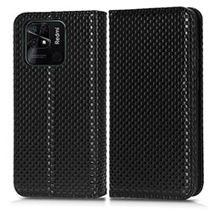 Funda de Cuero Cartera con Soporte Carcasa C03X para Xiaomi Redmi 10 India Negro