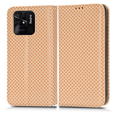 Funda de Cuero Cartera con Soporte Carcasa C03X para Xiaomi Redmi 10 India Oro