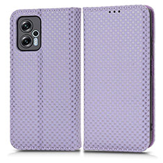 Funda de Cuero Cartera con Soporte Carcasa C03X para Xiaomi Redmi K50i 5G Morado