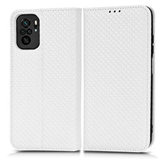 Funda de Cuero Cartera con Soporte Carcasa C03X para Xiaomi Redmi Note 10 4G Blanco