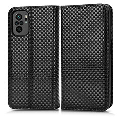 Funda de Cuero Cartera con Soporte Carcasa C03X para Xiaomi Redmi Note 10 4G Negro