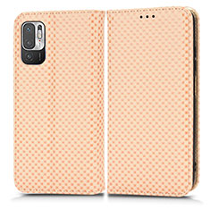 Funda de Cuero Cartera con Soporte Carcasa C03X para Xiaomi Redmi Note 10T 5G Oro