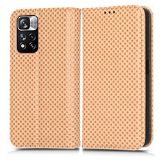 Funda de Cuero Cartera con Soporte Carcasa C03X para Xiaomi Redmi Note 11 Pro+ Plus 5G Oro