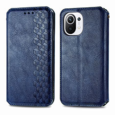 Funda de Cuero Cartera con Soporte Carcasa C04 para Xiaomi Mi 11 Lite 4G Azul