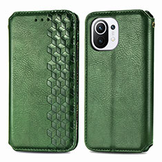 Funda de Cuero Cartera con Soporte Carcasa C04 para Xiaomi Mi 11 Lite 5G Verde