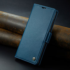 Funda de Cuero Cartera con Soporte Carcasa C04S para Huawei Mate 60 Azul