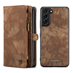 Funda de Cuero Cartera con Soporte Carcasa C04S para Samsung Galaxy S25 Plus 5G Marron