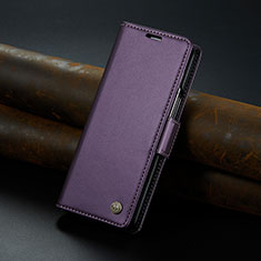 Funda de Cuero Cartera con Soporte Carcasa C04S para Samsung Galaxy Z Fold5 5G Morado