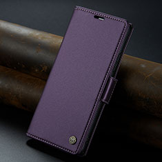 Funda de Cuero Cartera con Soporte Carcasa C04S para Xiaomi Poco M6 Pro 5G Morado