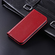 Funda de Cuero Cartera con Soporte Carcasa C04X para Huawei Honor X9 5G Rojo