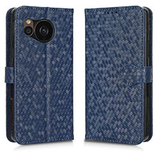 Funda de Cuero Cartera con Soporte Carcasa C04X para Sharp Aquos Sense7 Plus Azul