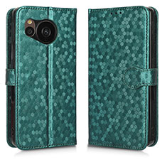 Funda de Cuero Cartera con Soporte Carcasa C04X para Sharp Aquos Sense7 Plus Verde