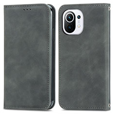 Funda de Cuero Cartera con Soporte Carcasa C05 para Xiaomi Mi 11 5G Gris