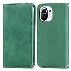 Funda de Cuero Cartera con Soporte Carcasa C05 para Xiaomi Mi 11 5G Verde