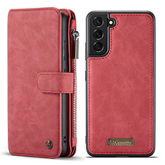 Funda de Cuero Cartera con Soporte Carcasa C05S para Samsung Galaxy S21 Plus 5G Rojo