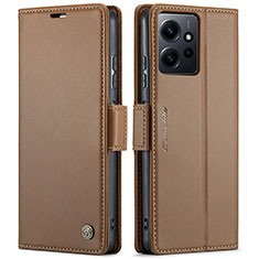 Funda de Cuero Cartera con Soporte Carcasa C05S para Xiaomi Redmi Note 12 4G Marron