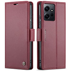 Funda de Cuero Cartera con Soporte Carcasa C05S para Xiaomi Redmi Note 12 4G Rojo