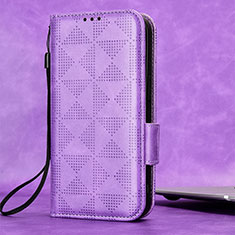 Funda de Cuero Cartera con Soporte Carcasa C05X para Google Pixel 5 Morado