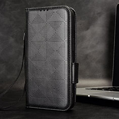 Funda de Cuero Cartera con Soporte Carcasa C05X para Huawei P60 Negro