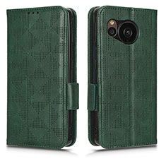 Funda de Cuero Cartera con Soporte Carcasa C05X para Sharp Aquos Sense7 Plus Verde