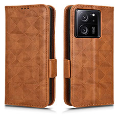 Funda de Cuero Cartera con Soporte Carcasa C05X para Xiaomi Mi 13T Pro 5G Marron