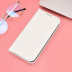 Funda de Cuero Cartera con Soporte Carcasa C06X para Huawei Honor X7 Blanco