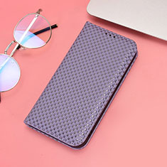 Funda de Cuero Cartera con Soporte Carcasa C06X para Huawei Honor X7 Morado