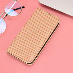 Funda de Cuero Cartera con Soporte Carcasa C06X para Huawei Honor X7 Oro