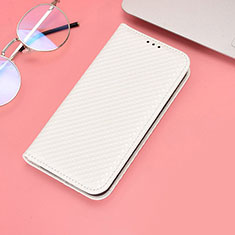 Funda de Cuero Cartera con Soporte Carcasa C06X para Huawei Honor X8 4G Blanco