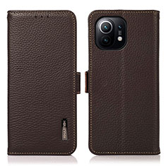 Funda de Cuero Cartera con Soporte Carcasa C08 para Xiaomi Mi 11 Lite 5G Marron