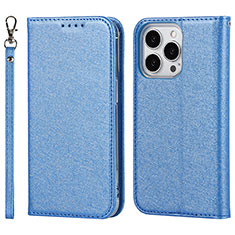 Funda de Cuero Cartera con Soporte Carcasa D01T para Apple iPhone 13 Pro Max Azul