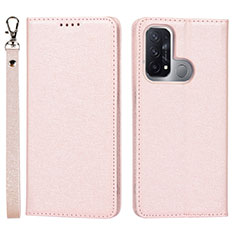 Funda de Cuero Cartera con Soporte Carcasa D01T para Oppo Reno5 A Rosa