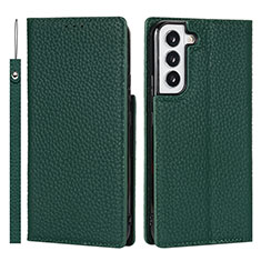 Funda de Cuero Cartera con Soporte Carcasa D01T para Samsung Galaxy S21 Plus 5G Verde