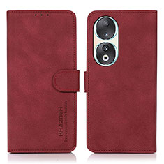 Funda de Cuero Cartera con Soporte Carcasa D01Y para Huawei Honor 90 5G Rojo