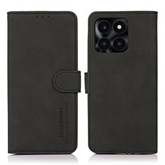 Funda de Cuero Cartera con Soporte Carcasa D01Y para Huawei Honor X6a Negro