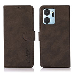 Funda de Cuero Cartera con Soporte Carcasa D01Y para Huawei Honor X7a Marron