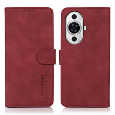 Funda de Cuero Cartera con Soporte Carcasa D01Y para Huawei Nova 11 Rojo