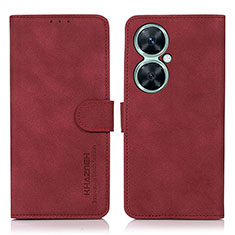 Funda de Cuero Cartera con Soporte Carcasa D01Y para Huawei Nova 11i Rojo